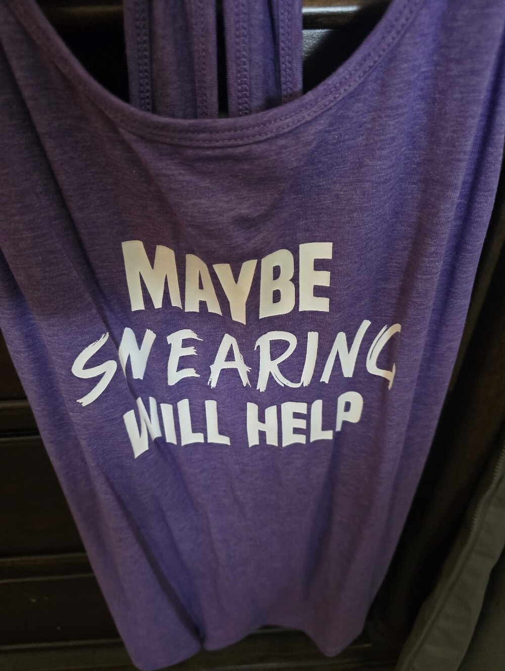 Constantly Varied Gear Purple Graphic Strappy Tank - Maybe Swearing Will Help - Picture 5 of 5